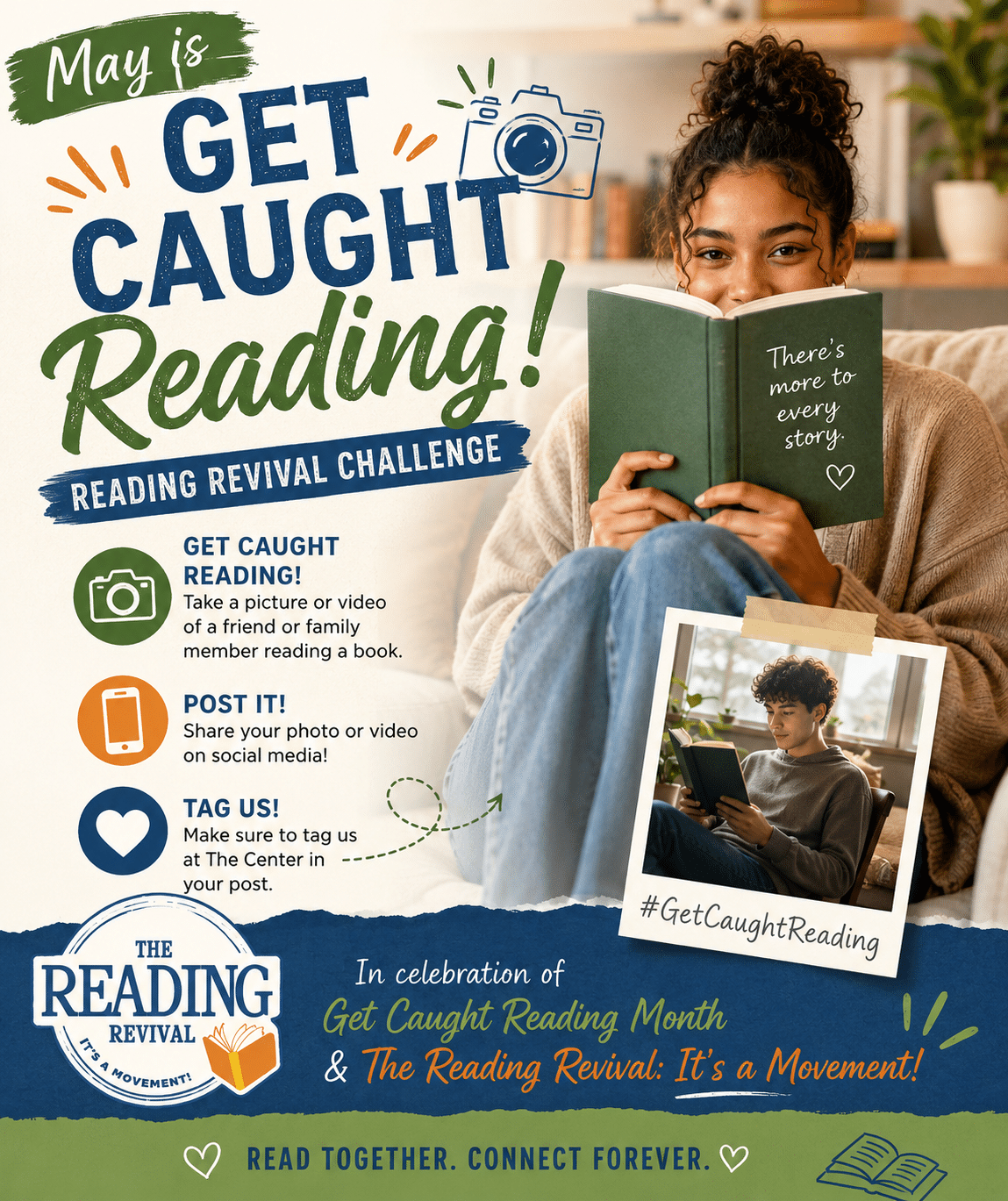 A picture with people reading books